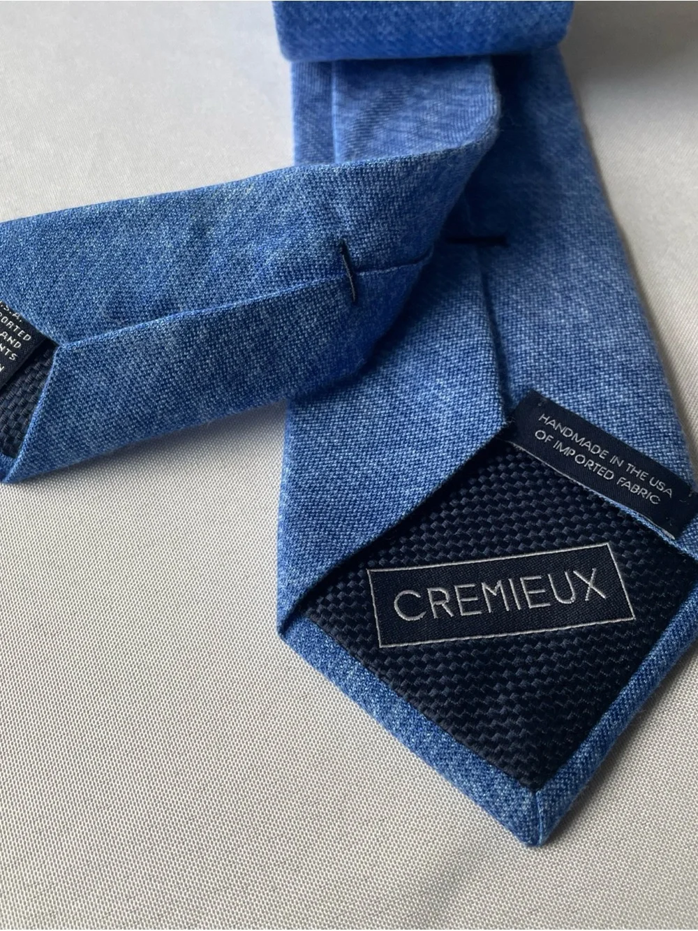 Daniel Cremieux Silk Cotton Blend Slim Blue Men's Tie 56”